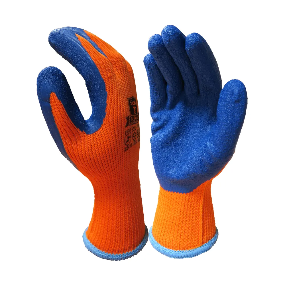 Hi-Vis Thermal Latex Grip Gloves - Orange - Case of 120 Pairs — Orange